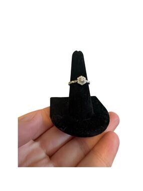 Diamond halo platinum engagement ring size 8
